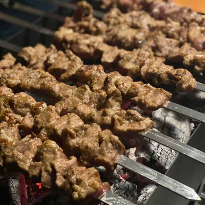 Chinese lamb skewers cooked