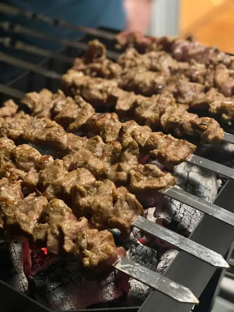 Chinese lamb skewers cooked