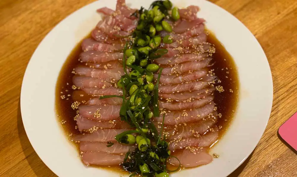 sashimi with Ponzu dressing