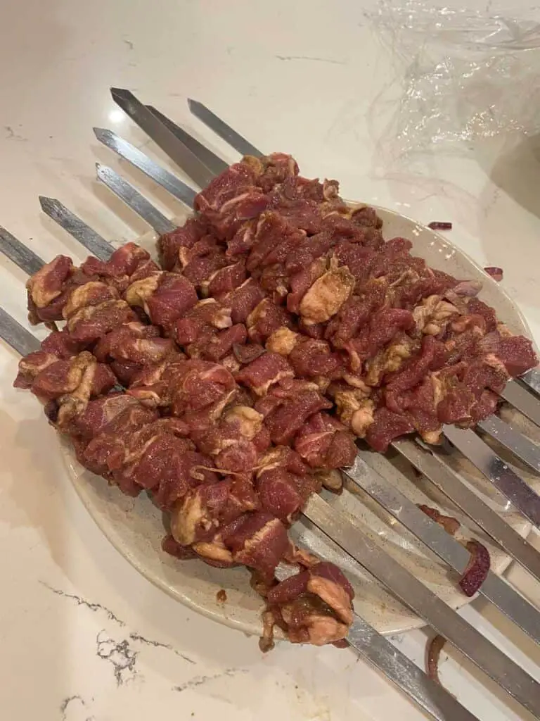 raw chinese lamb skewer