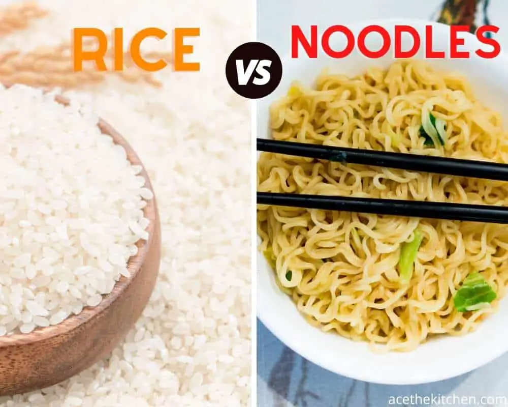cooked rice vs noodles