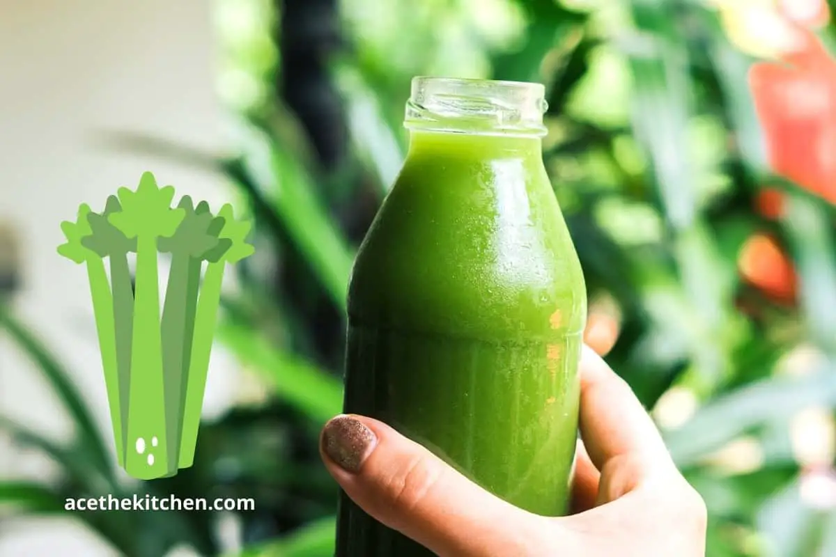 celery juice in glass